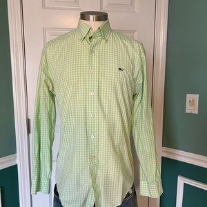 Whale shirt in neon green check by vineyard vines